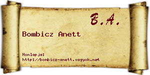 Bombicz Anett névjegykártya